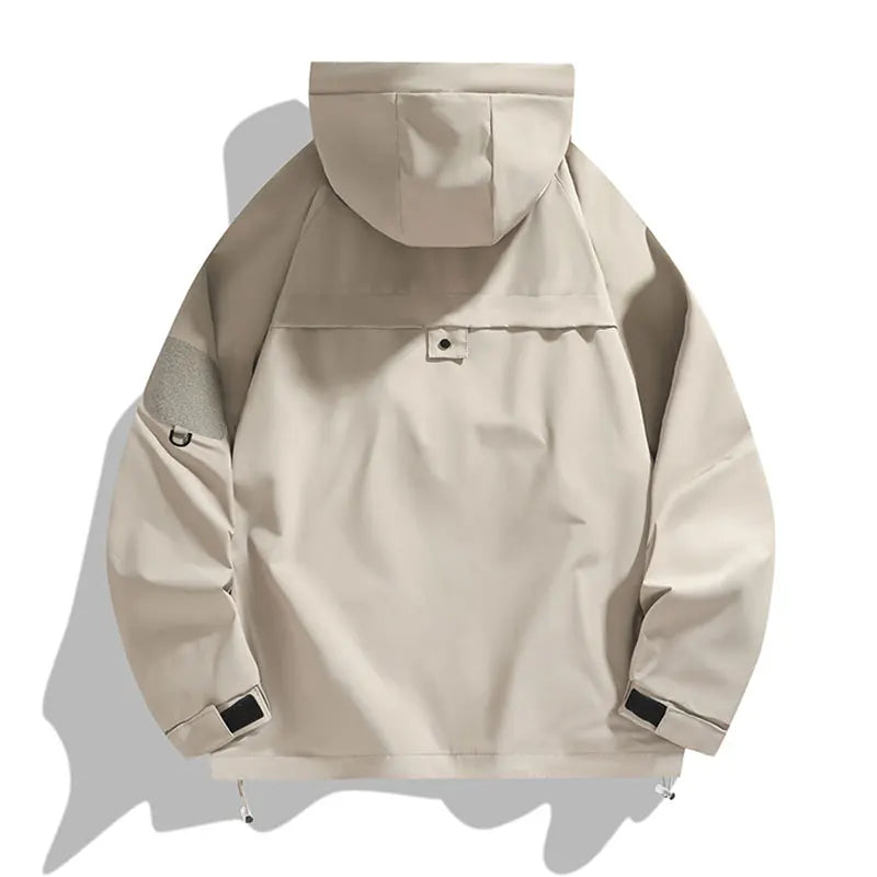 Hooded Long Sleeve Full Zip Outdoor Hiking Jacket with Pockets