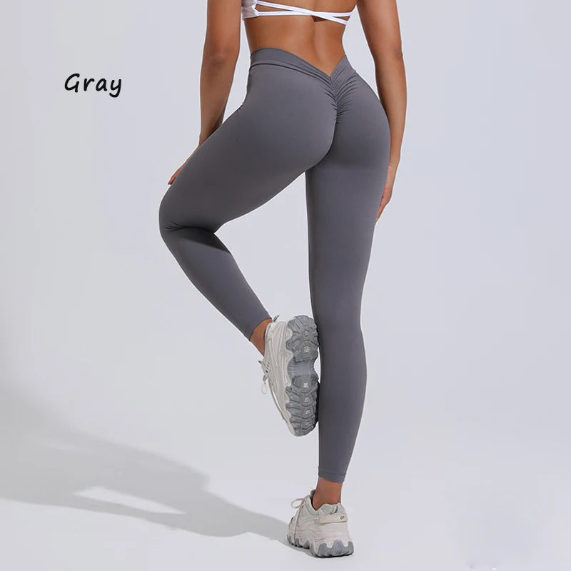 Women's V Back Full Length Leggings For Workout Outfits