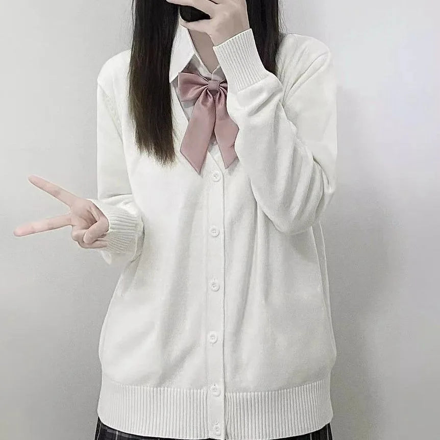 Women's School Style V Neck Button Front Cardigan