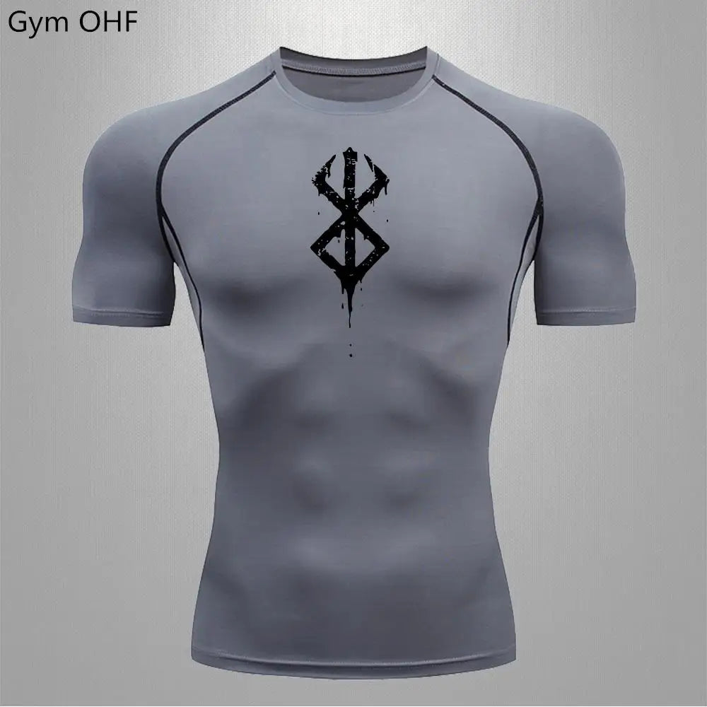 Fitted Crew Neck Short Sleeve Compression T Shirt