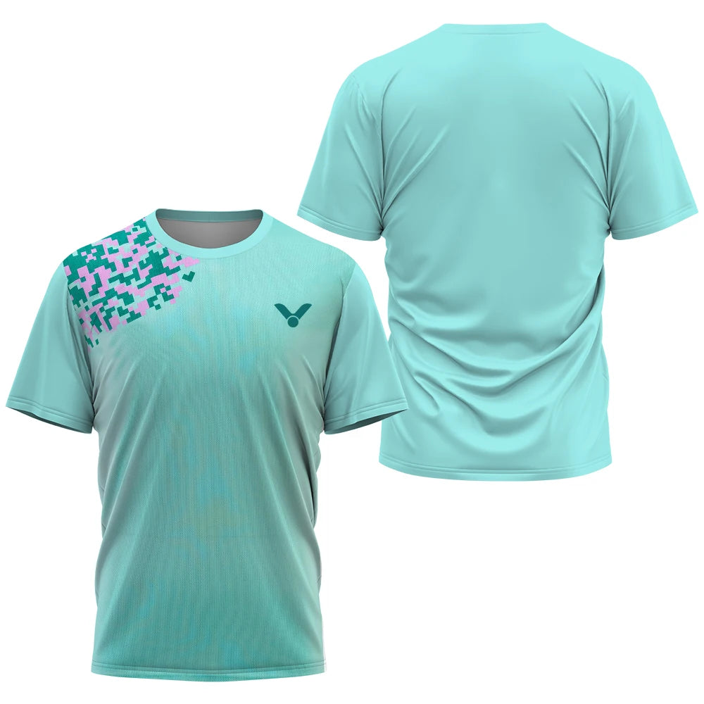 Printed Court Sports Short Sleeve T-shirt For Sports Outfits