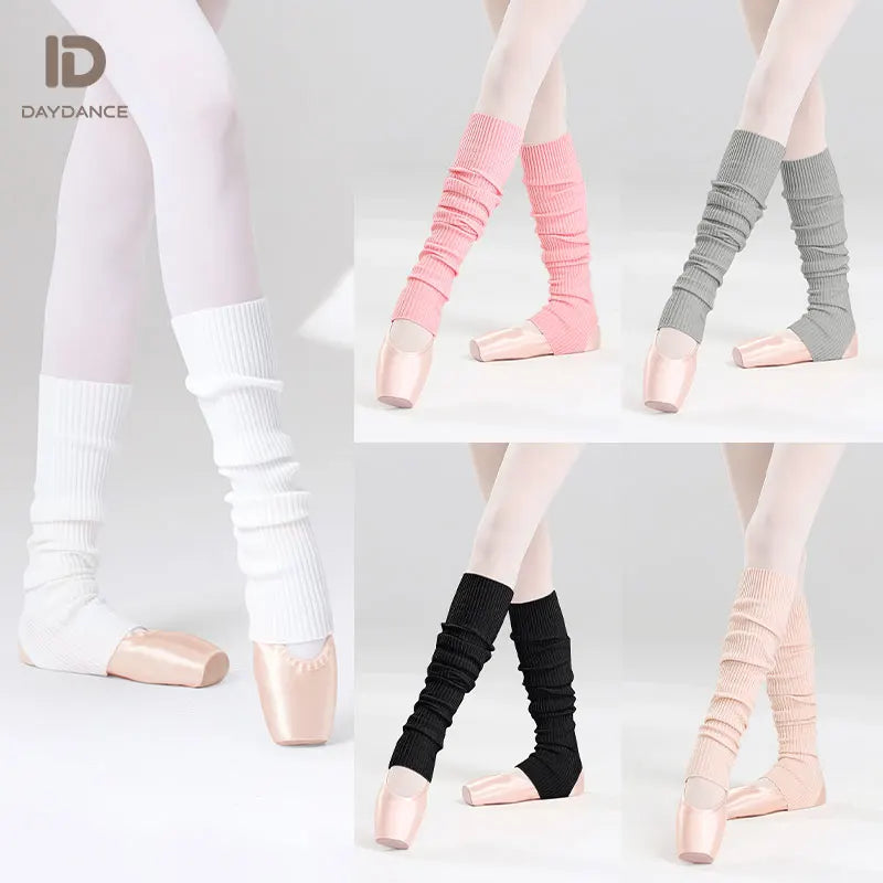 Ribbed Ballet Leg Warmers with Open Heel Foot Shape