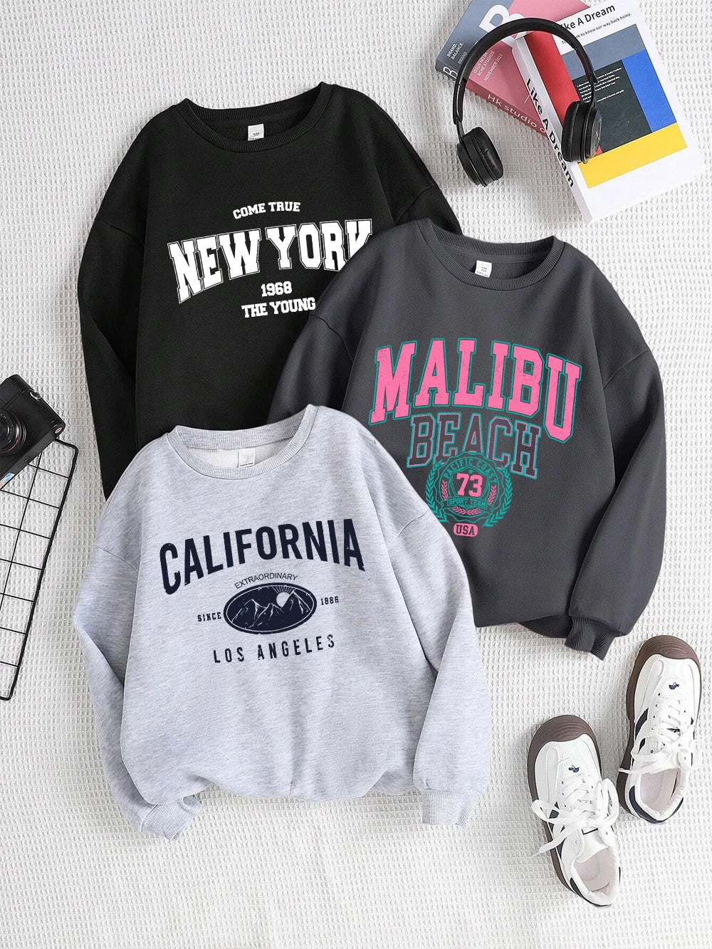Letter Graphic Long Sleeve Pullover Casual Sweatshirt for Layering