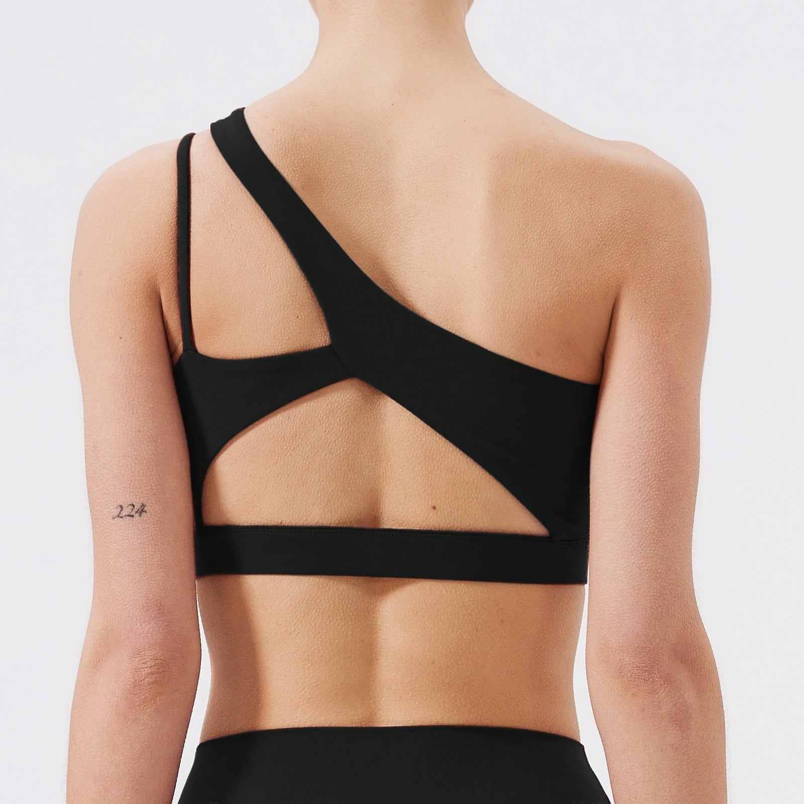 Women's One Shoulder Cutout Strap Sports Bra