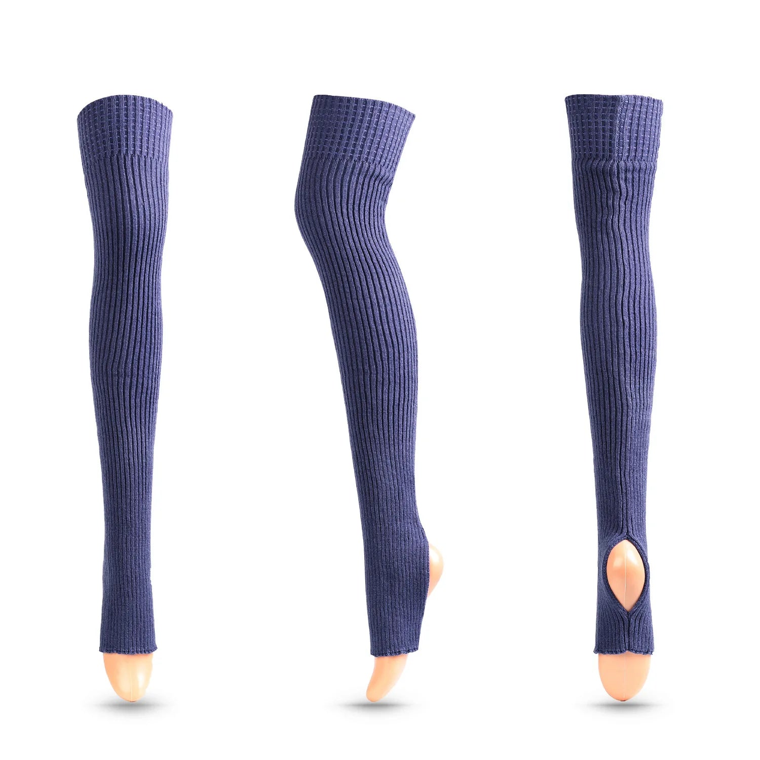 Long Ribbed Ballet Leg Warmers with Stirrup Openings