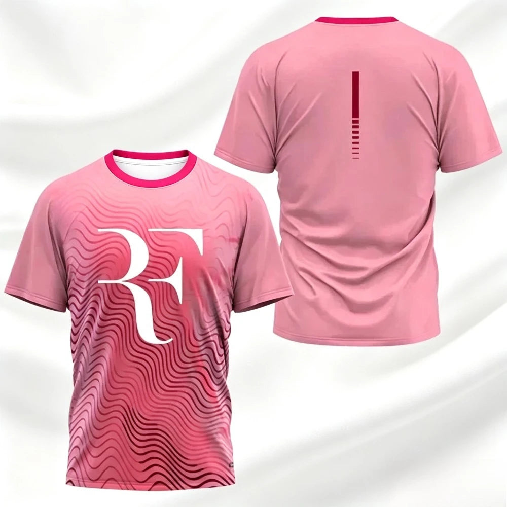 Tennis Graphic Short Sleeve Crew Neck Sports T Shirt
