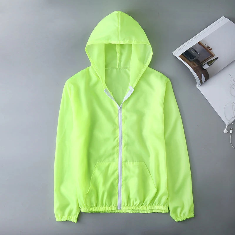 Women's Hooded Long Sleeve Zip Front Jacket For Workout Outfits