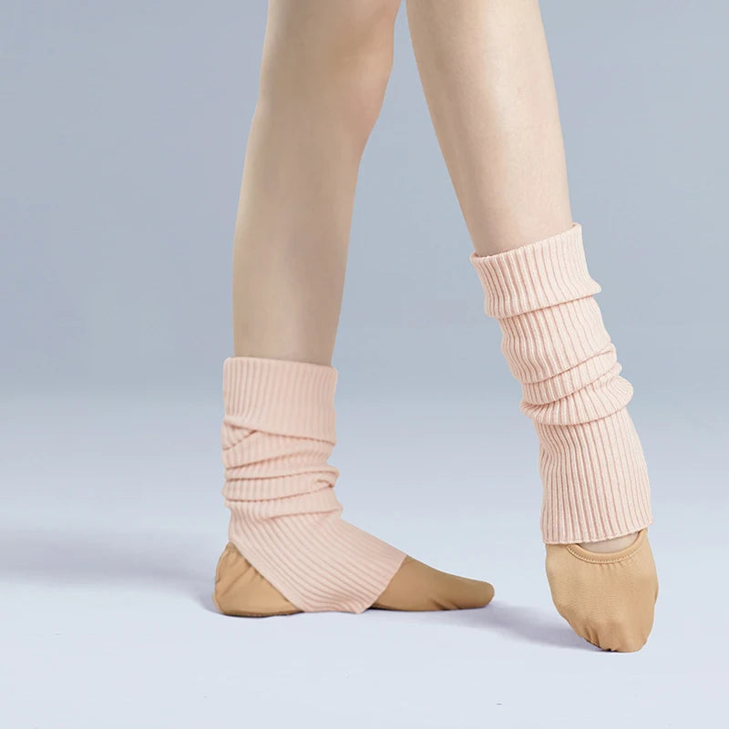 Long Ribbed Dance Leg Warmers with Stirrup Foot Openings