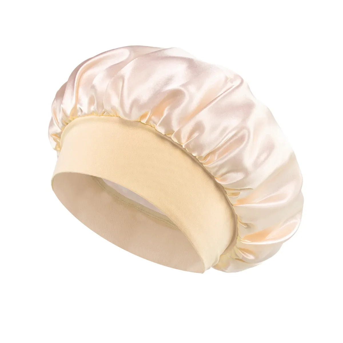Women's Satin Sleep Bonnet with Wide Elastic Band and Color Options