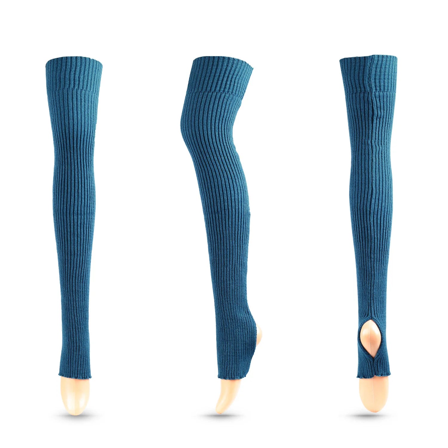 Long Ribbed Ballet Leg Warmers with Stirrup Openings
