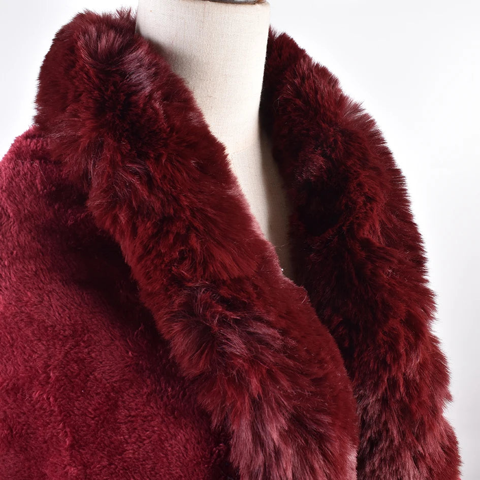 Plush Open Front Drape Cape for Layering over Outfits