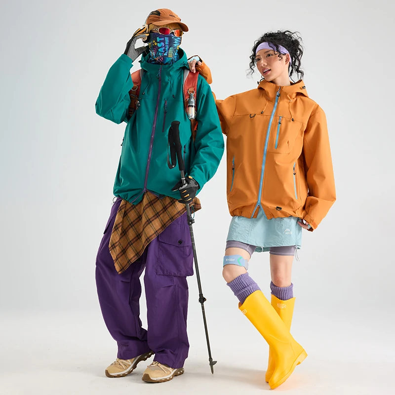 Men's Colour Block Hooded Zip Front Jacket