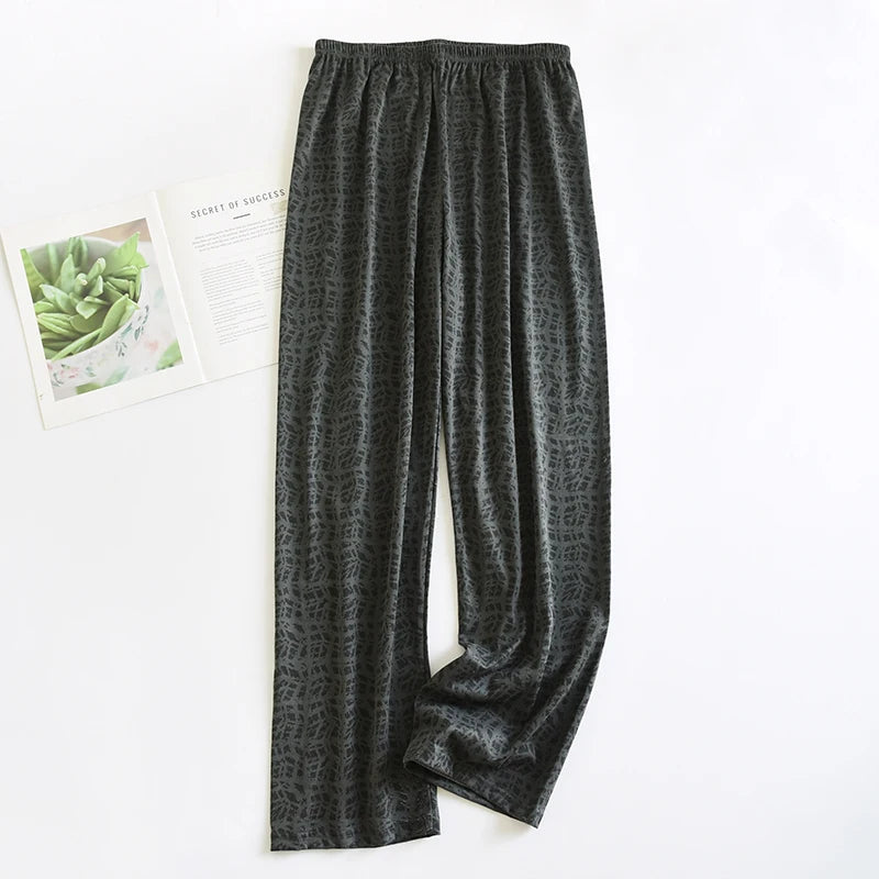 Men's Patterned Elastic Waist Straight Leg Pajama Lounge Pants