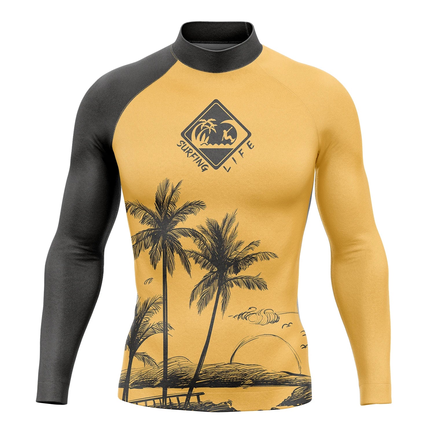 Men's Swimsuit Separates with Long Sleeve Tops and Pants Options
