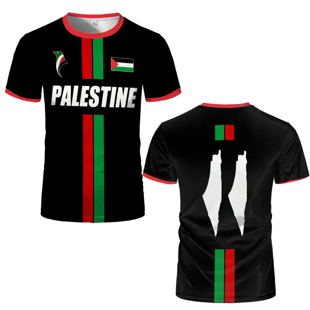 Palestine Football Graphic Short Sleeve T-shirt For Sports Outfits