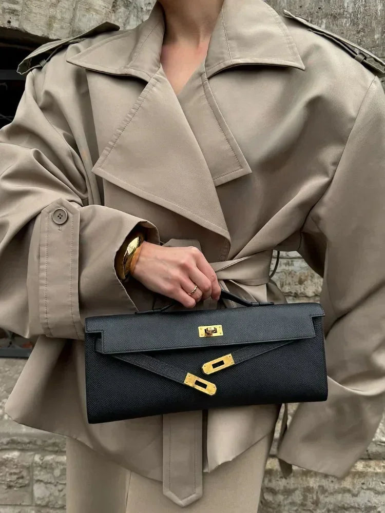 Women's Belted Lapel Trench Coat