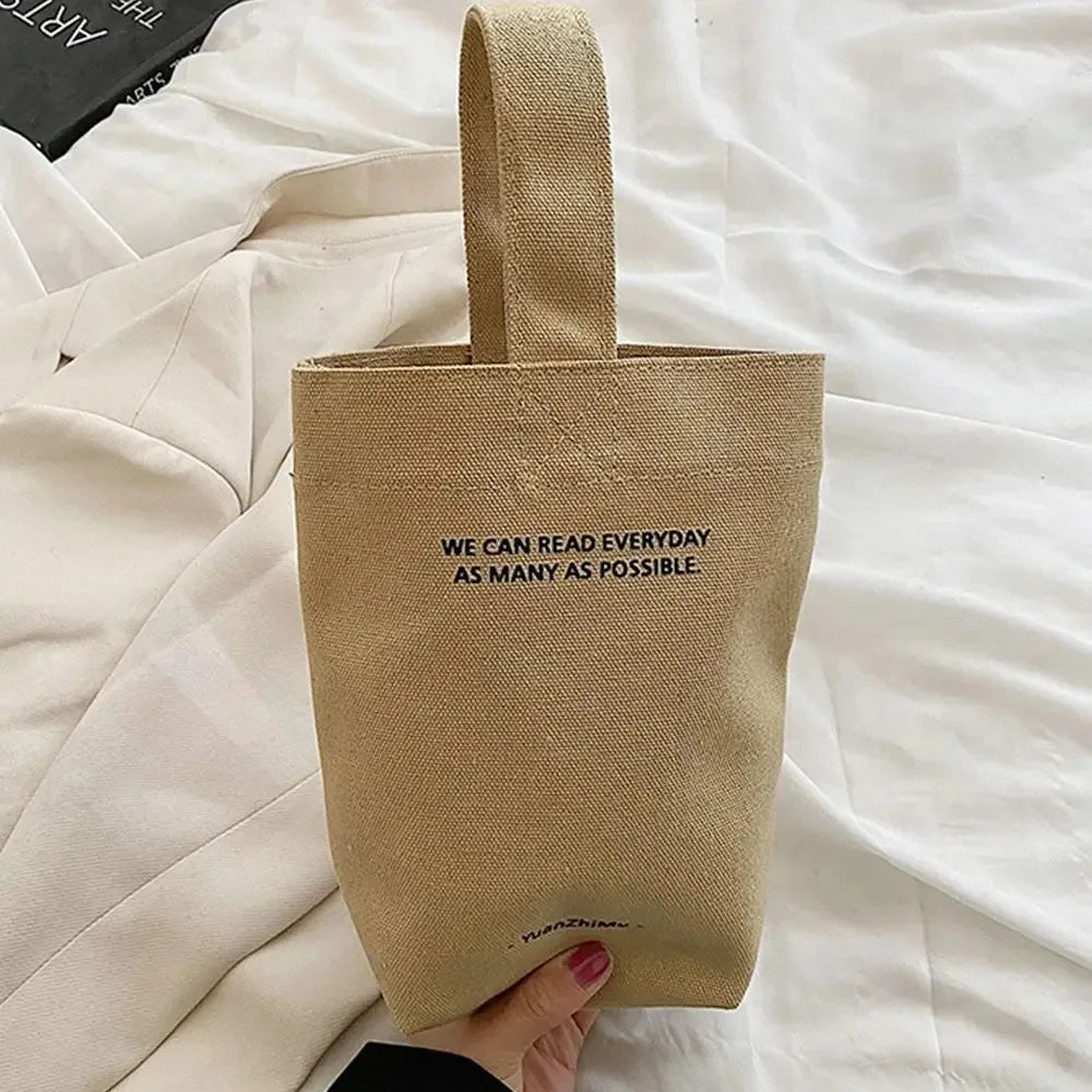 Solid Mini Tote Bag with Wide Single Carry Handle
