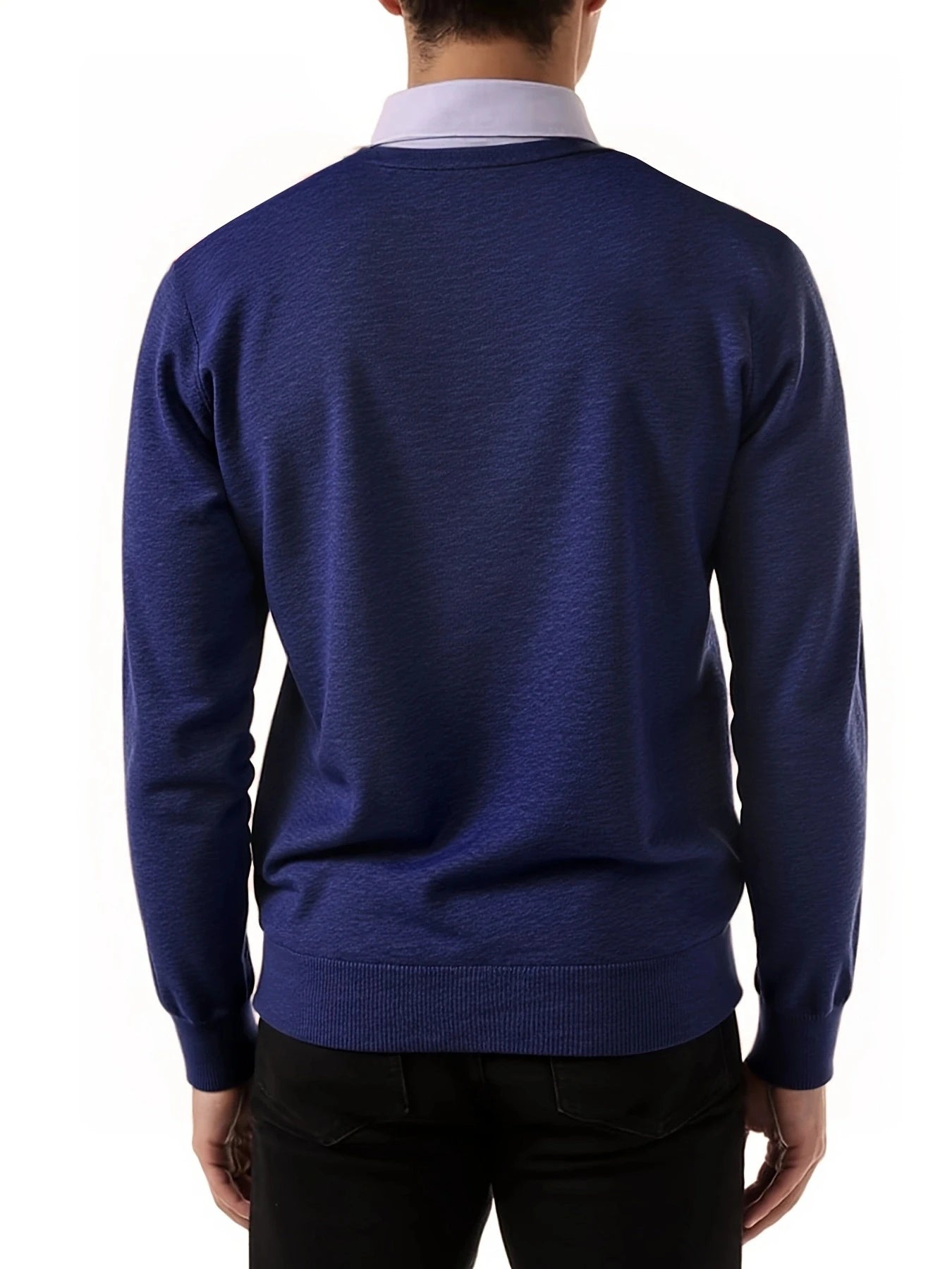 Men's Contrast Stripe Button Front Knit Cardigan