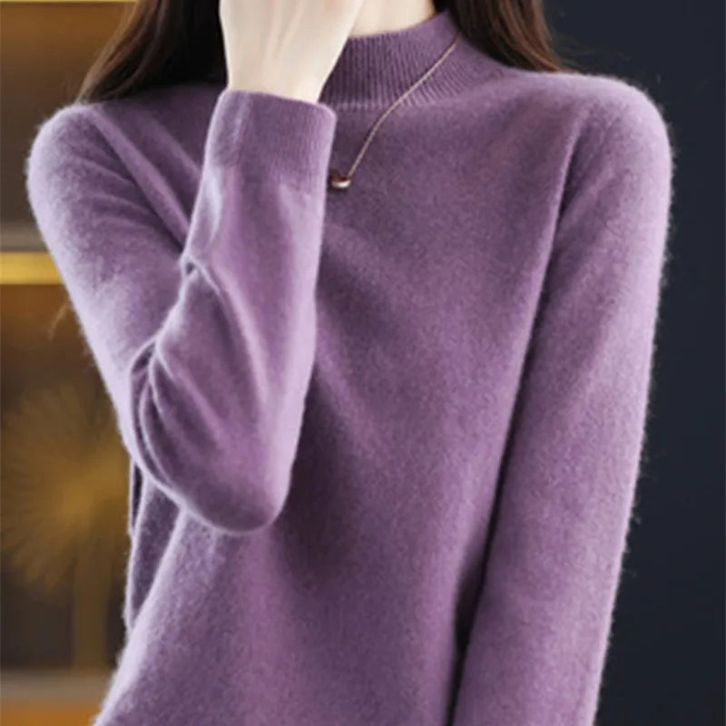 Women's Raised Rib Long Sleeve Knit Sweater Casual Knit Layer