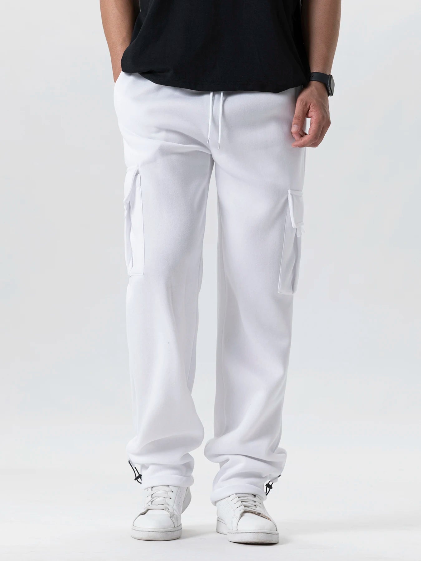 Men's Loose Straight-Leg Drawstring Cargo Pants