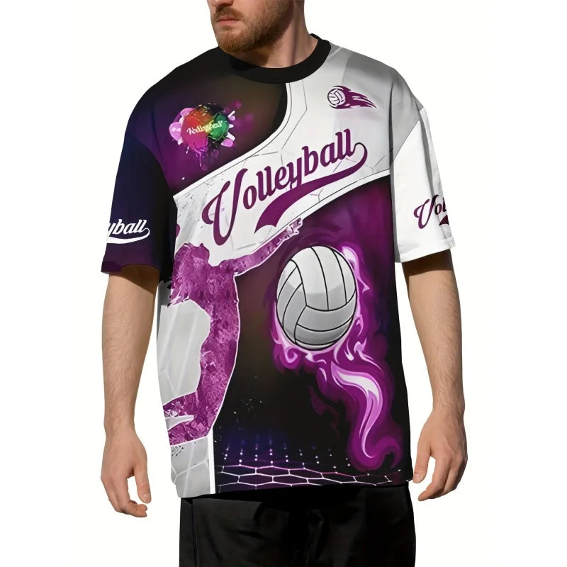 Volleyball Graphic Short Sleeve T-shirt For Sports Outfits