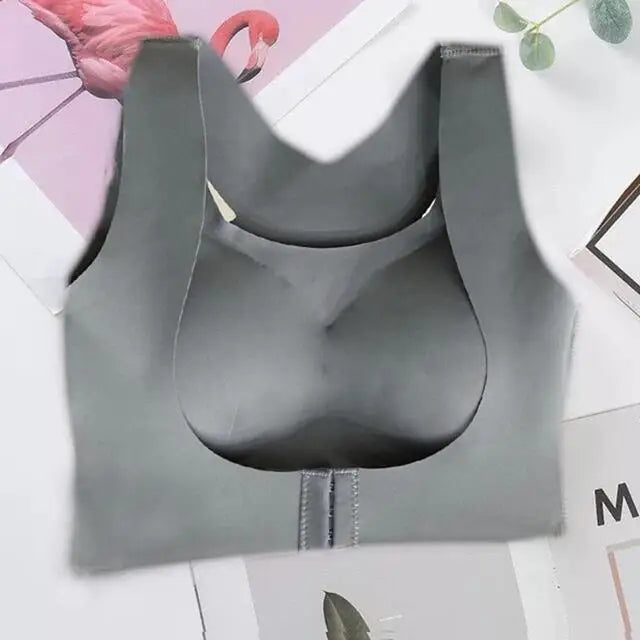 Women's Front Clasp Bra with Wide Crossover Back Straps
