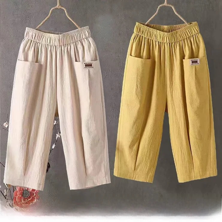Women's Loose Cropped Harem Pants For Workout Outfits