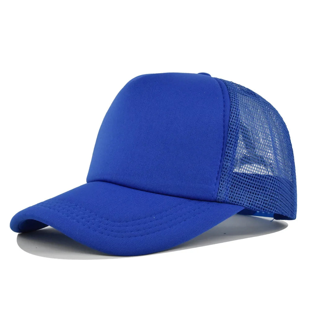 Plain Mesh Trucker Cap with Curved Brim Shape