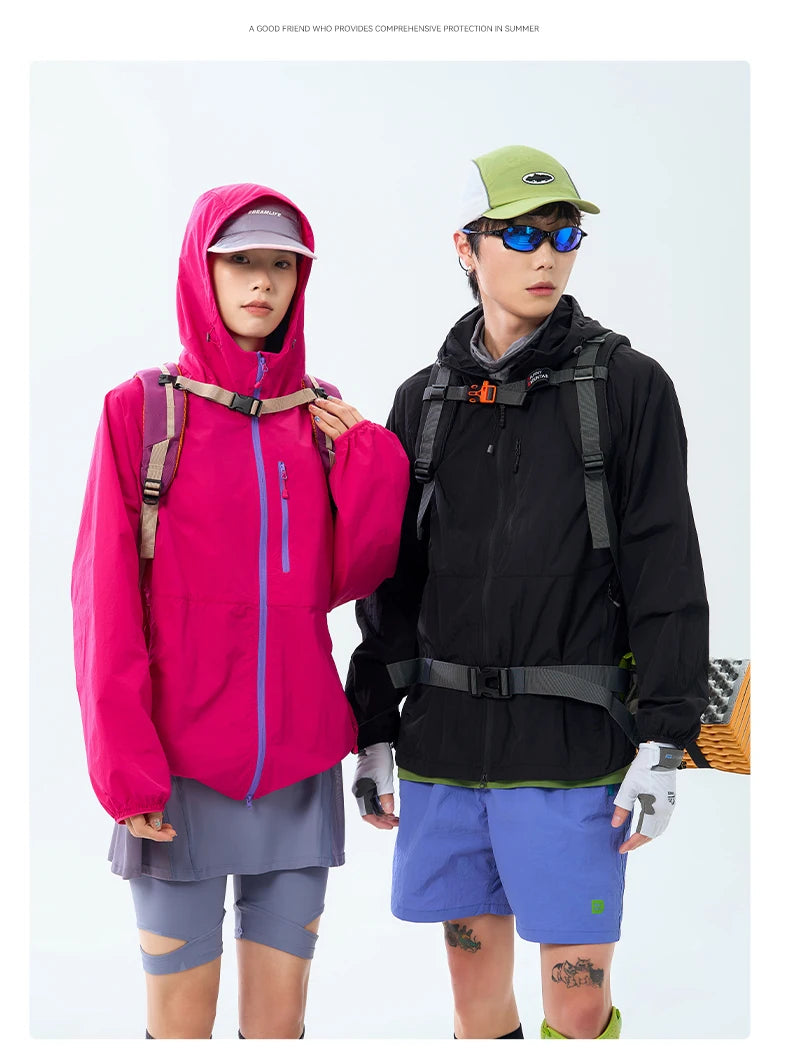 Lightweight Hooded Hiking Windbreaker Jacket for Trail Wear