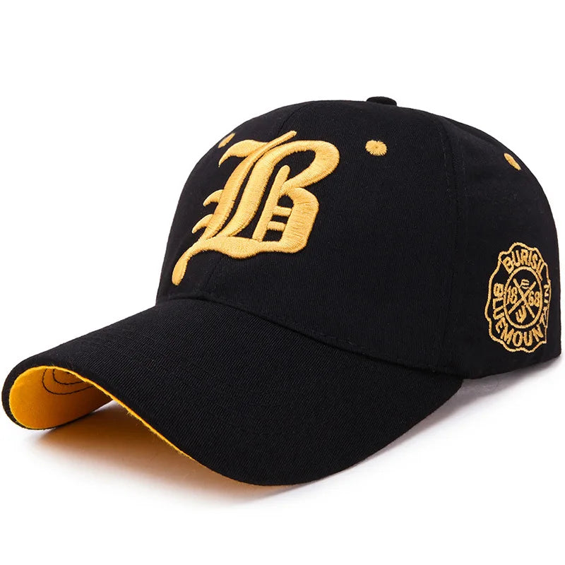 Letter Embroidered Baseball Cap with Decorative Side Motif