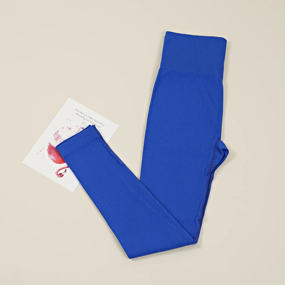 Women's Ribbed Full Length Leggings For Workout Outfits
