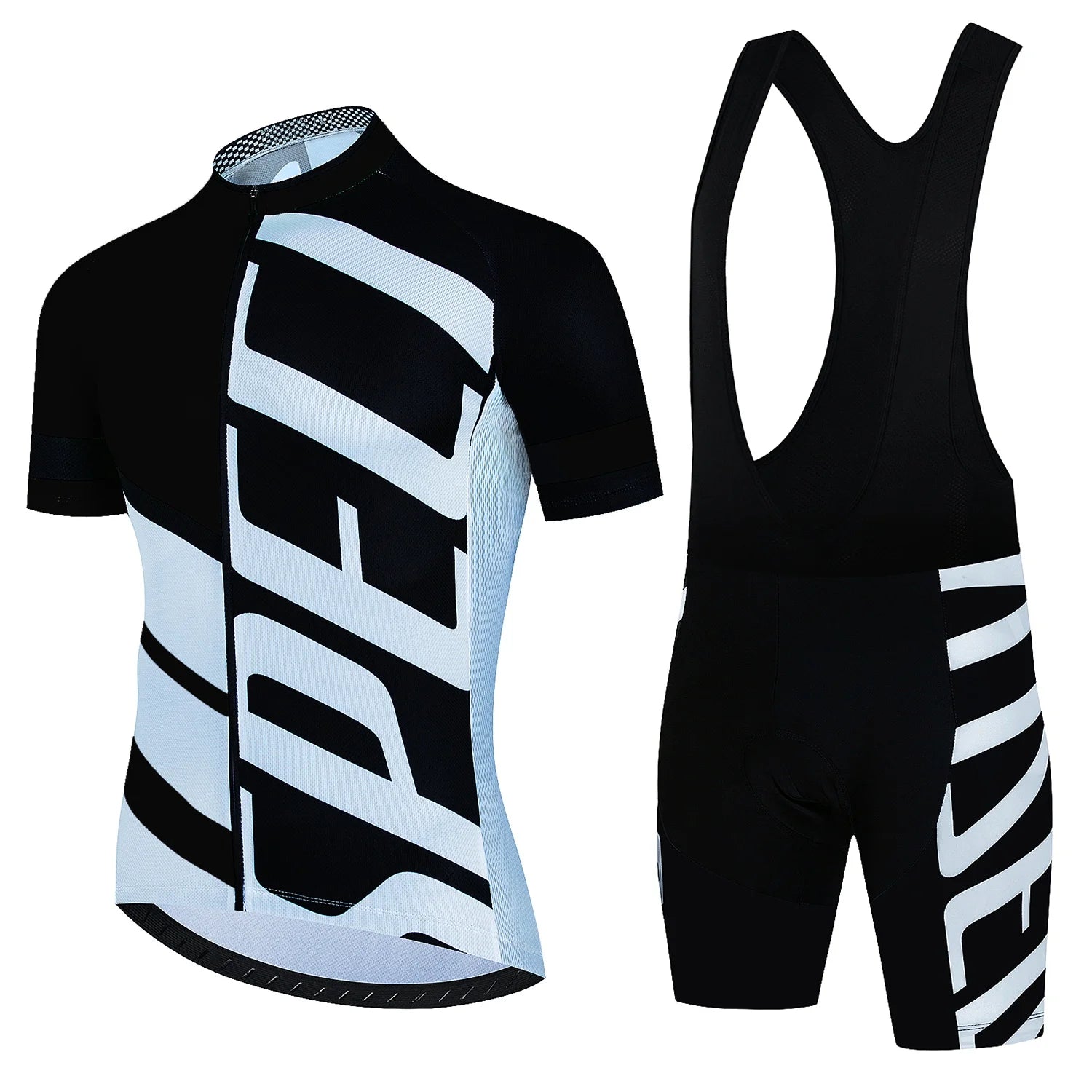Men's Summer Cycling Jersey and Bottom Set with Zip-Front Top Styles