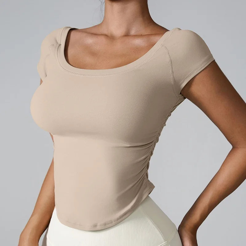Women's Scoop-Neck Long-Sleeve Workout Top