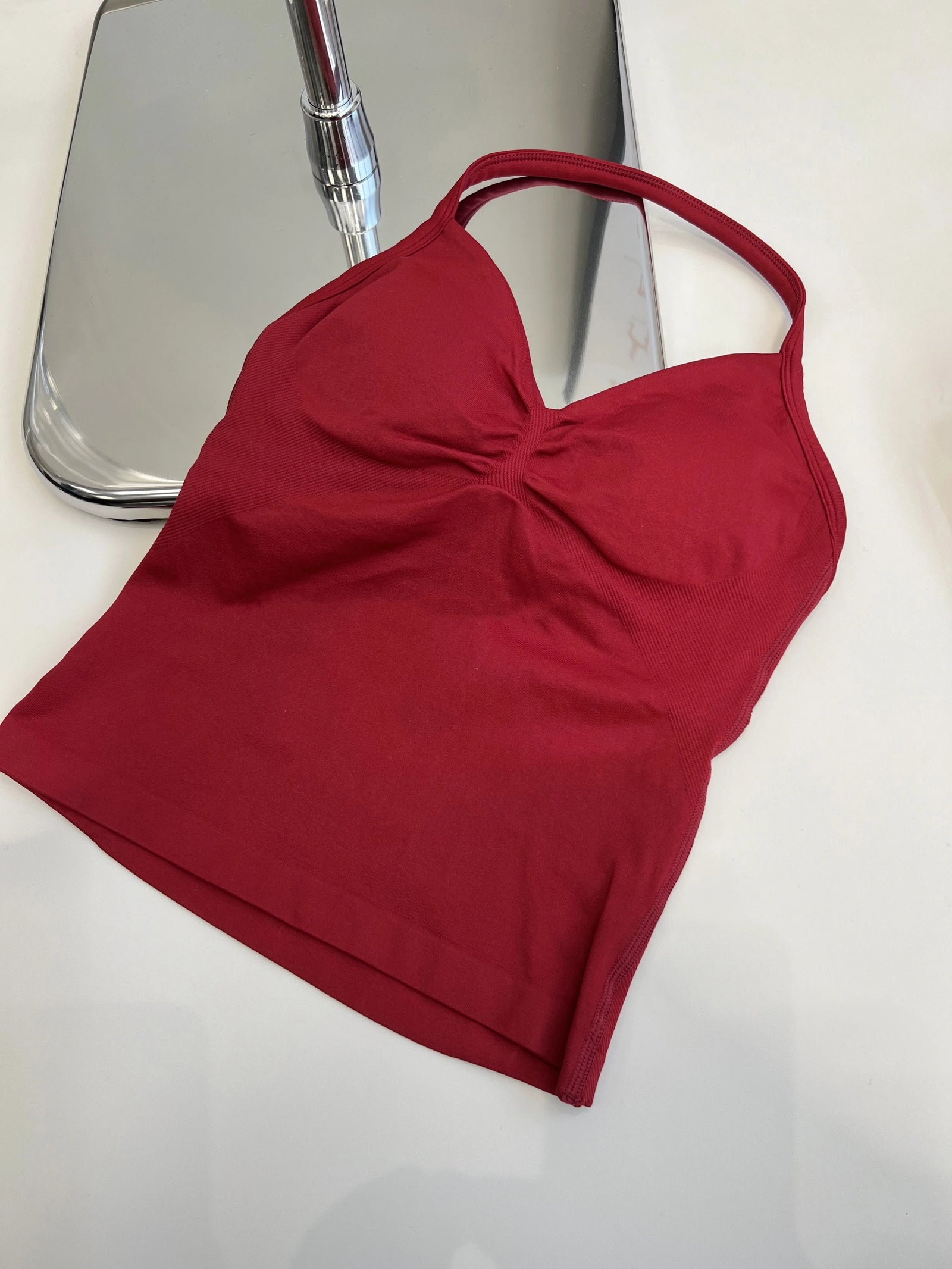 Women's V Neck Strappy Longline Tank Top For Workout Outfits