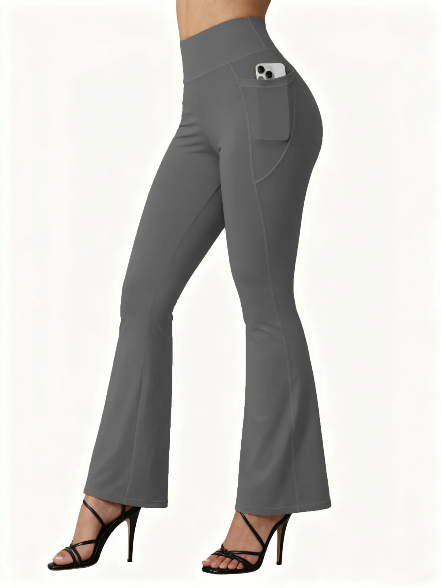 Women's Back Pocket Flared Leggings For Workout Outfits