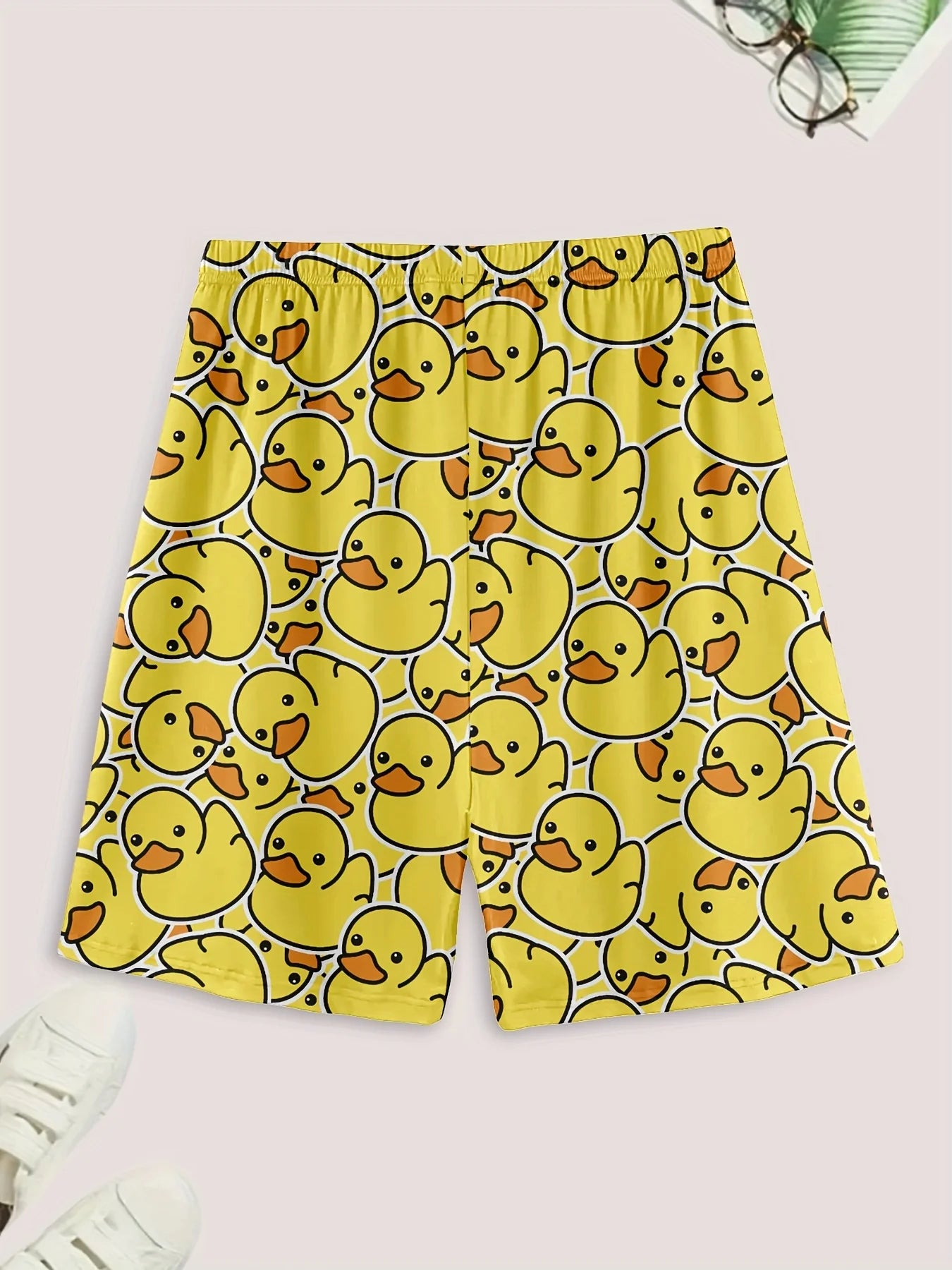 Men's Duck Print T Shirt and Shorts Pajama Set