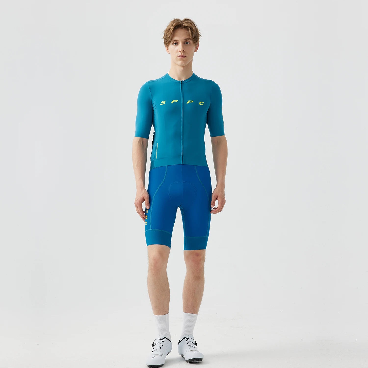 Men's Zip-Front Cycling Jersey in Nylon and Elastane for Road Riding