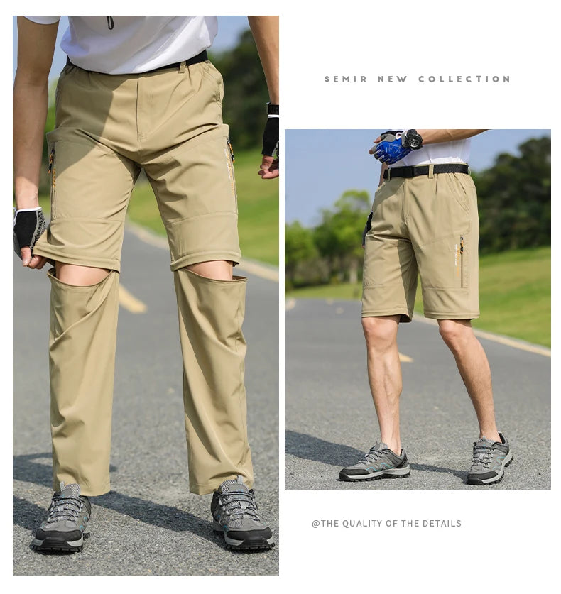 Men's Convertible Quick Dry Hiking Pants with Detachable Legs