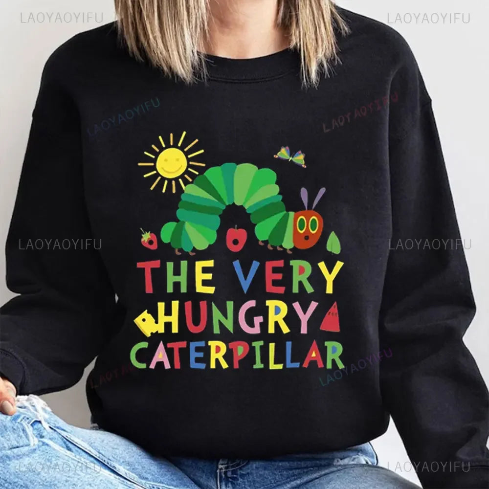 Caterpillar Graphic Long Sleeve Pullover Casual Sweatshirt for Layering