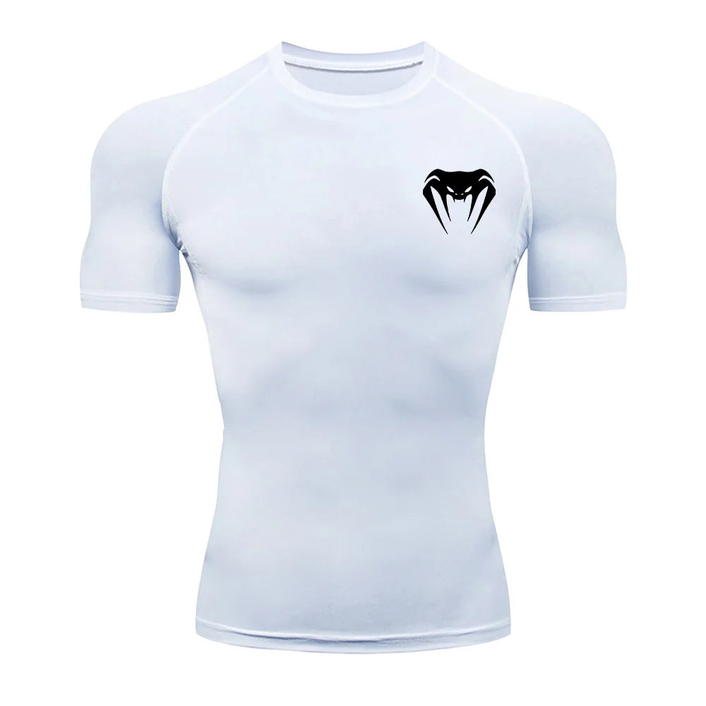 Fitted Crew Neck Short Sleeve Compression T Shirt
