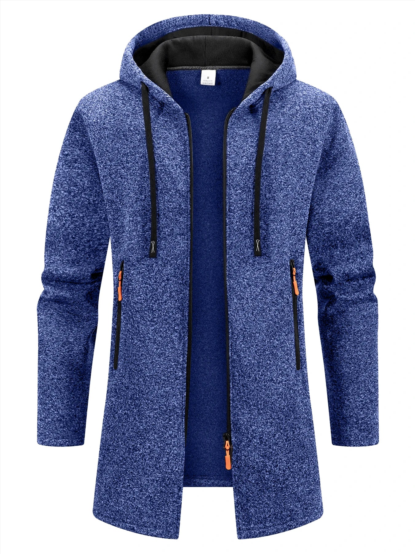 Long Sleeve Hooded Casual Coat with Extended Hem Silhouette