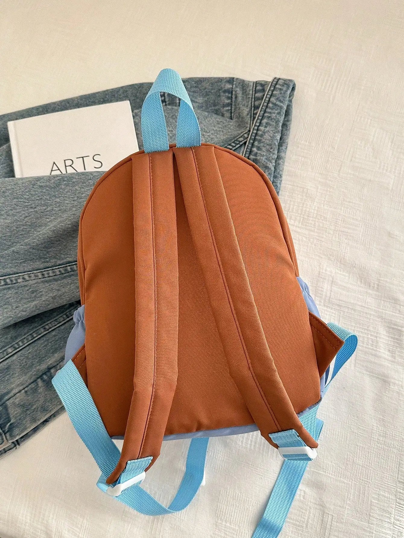 Women's Cow Print Mini Backpack with Front Cord and Side Pockets