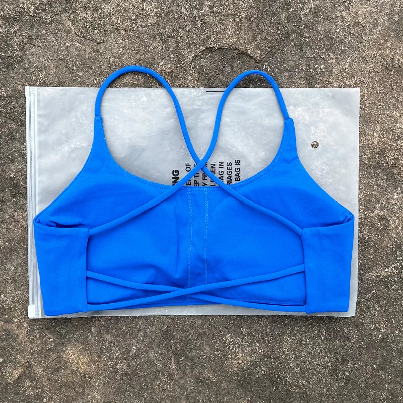 Women's Thin Strap Cross Back Sports Bra