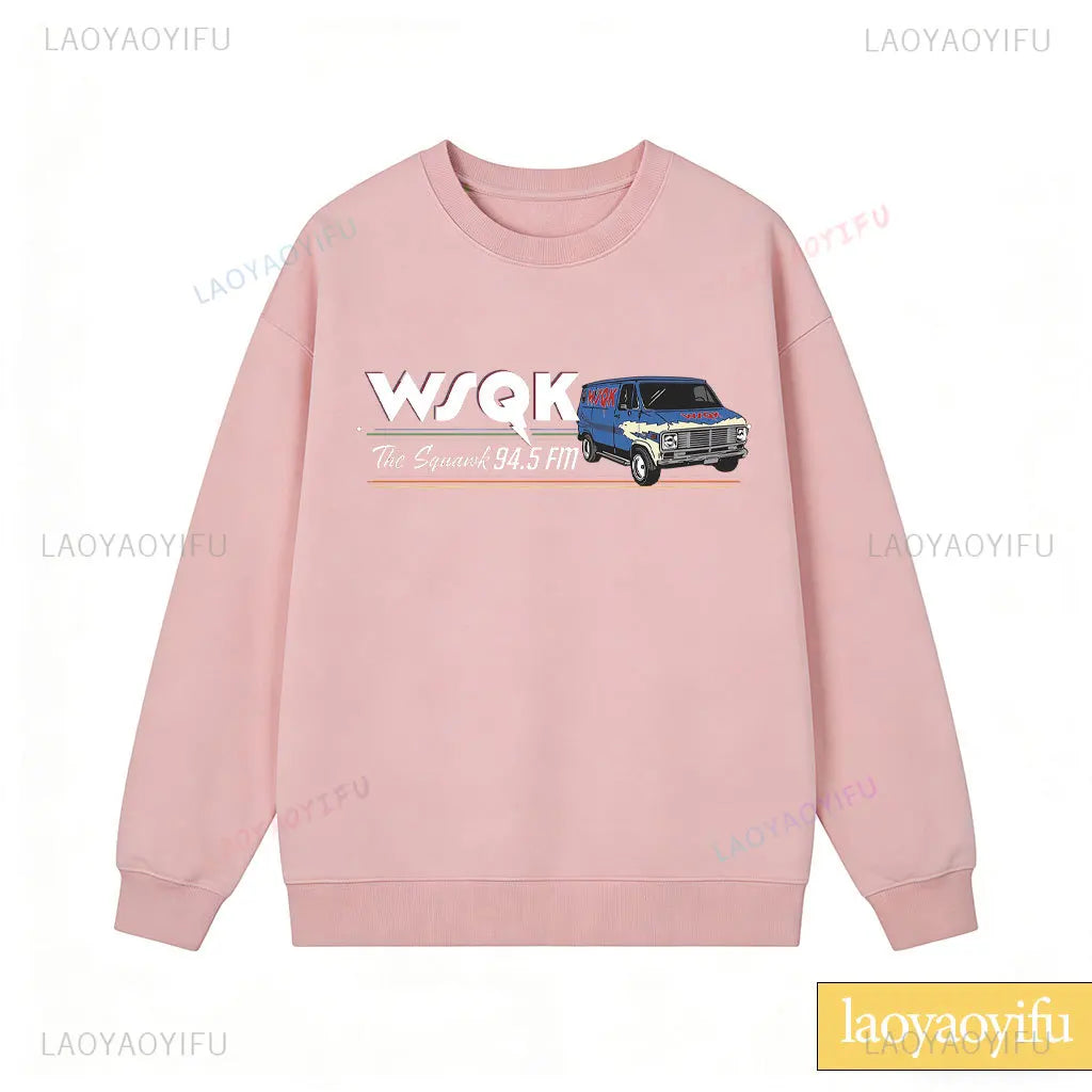 Radio Graphic Long Sleeve Pullover Casual Sweatshirt for Layering