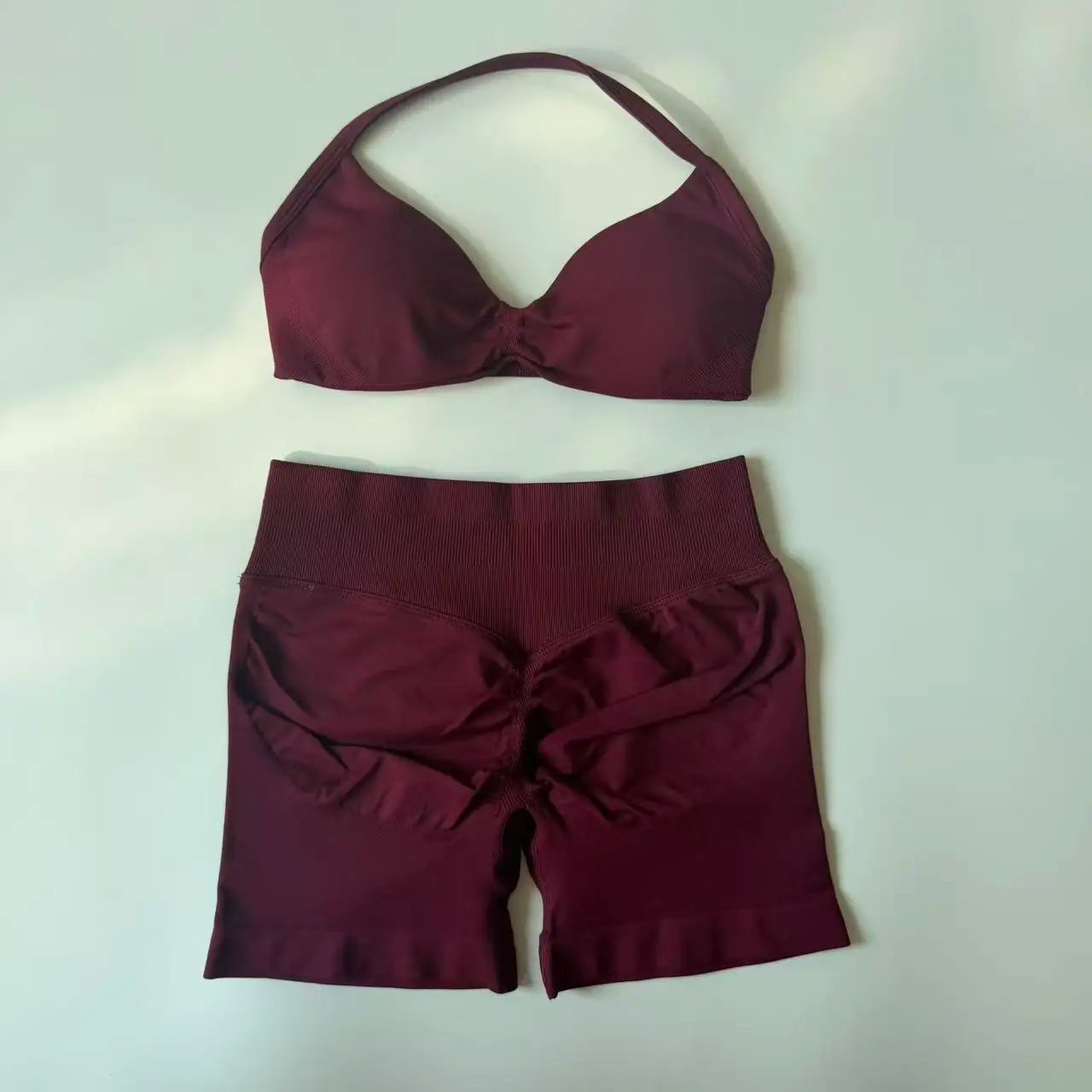 Women's Strappy Bra And Shorts Yoga Set For Workout Outfits