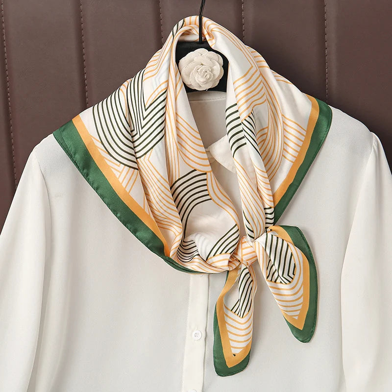 Printed Square Scarf with Floral and Graphic Pattern Options