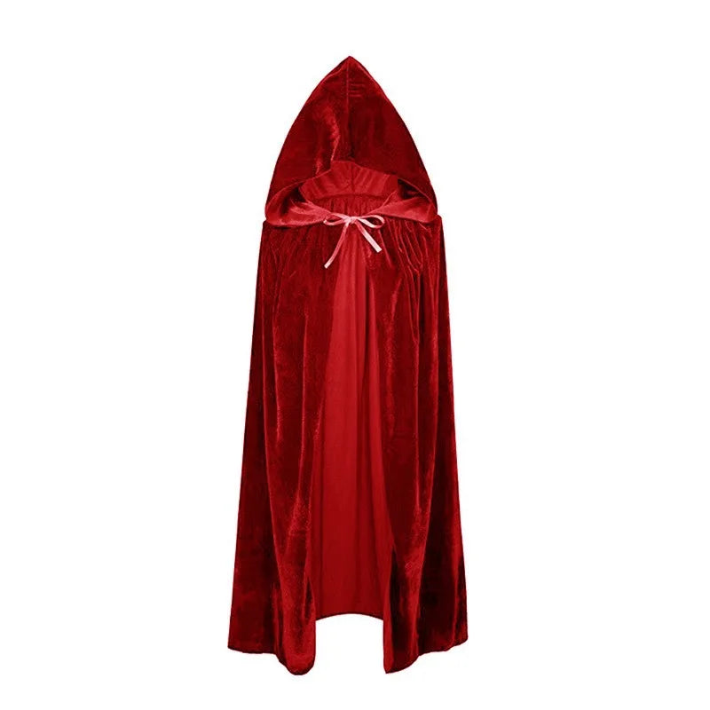 Velvet Hooded Cape for Layering over Tops and Dresses