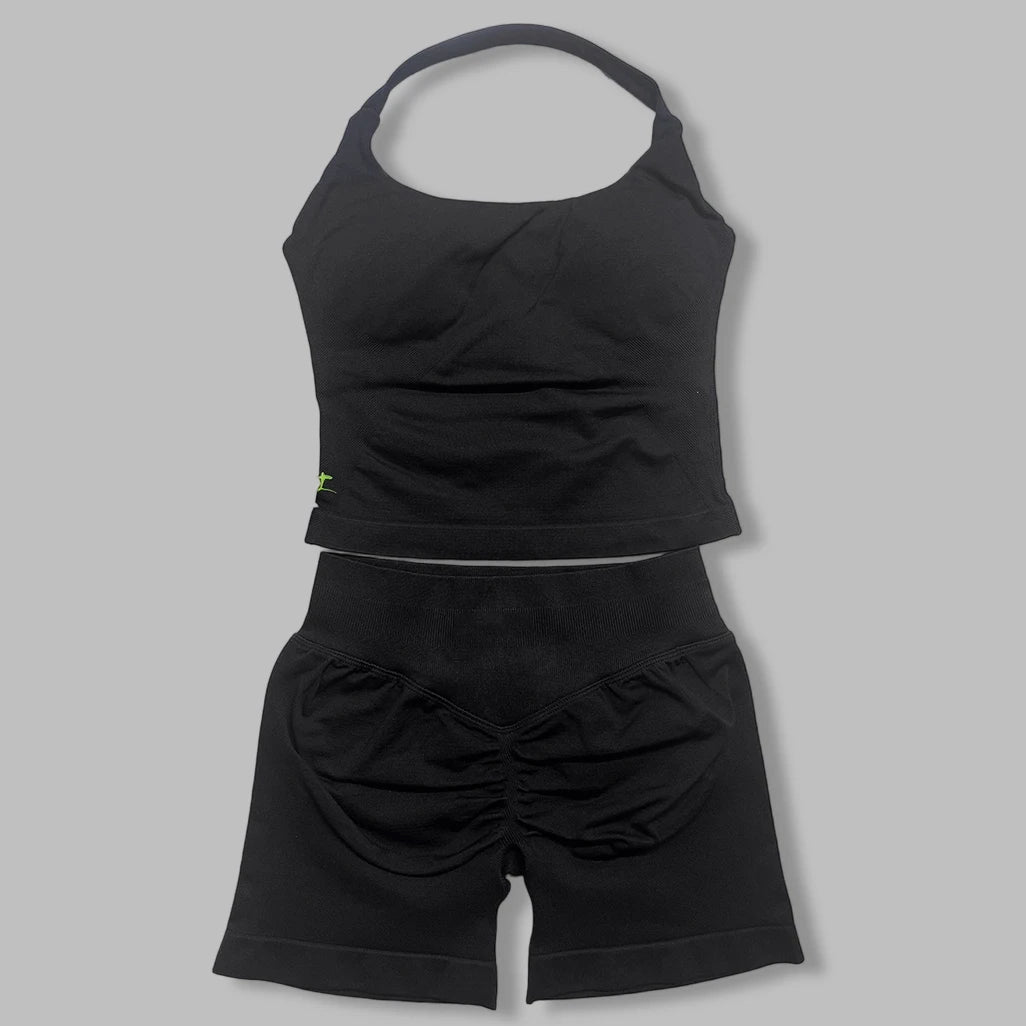 Women's Halter Tank And Shorts Yoga Set For Workout Outfits