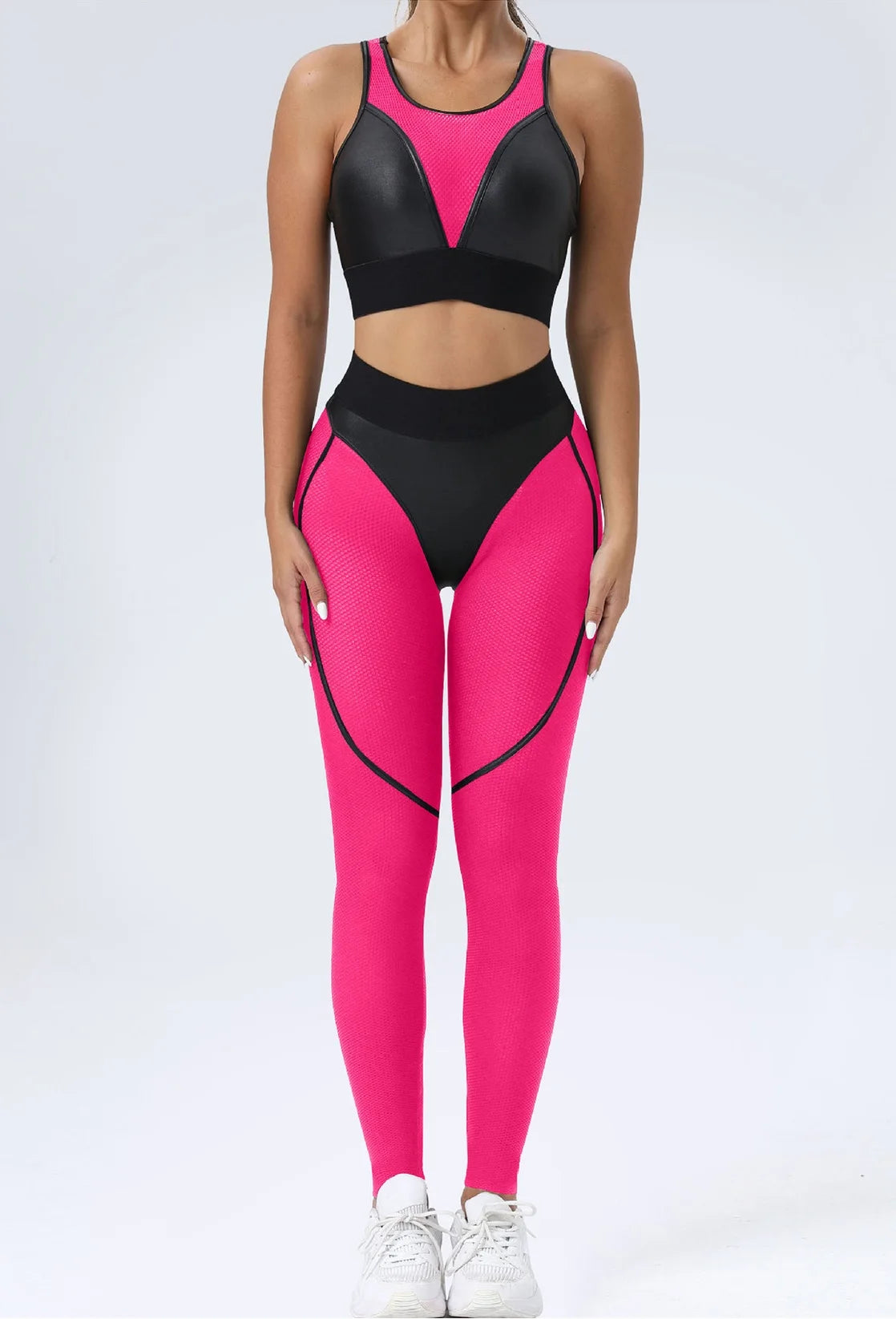Women's Racerback Sports Bra and Shorts Workout Set