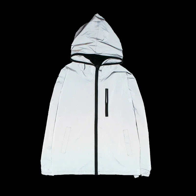 Hooded Long Sleeve Full Zip Casual Streetwear Jacket